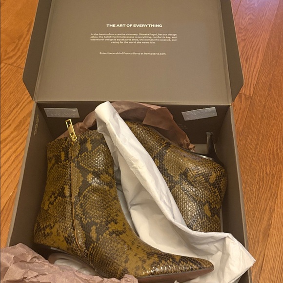 Franco Sarto Anna Pointed Toe Snakeskin Bootie - Picture 9 of 11